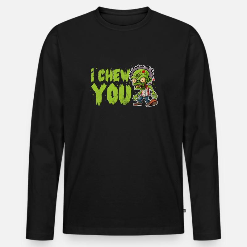 Zombie - Männer Premium Bio Langarmshirt - Schwarz