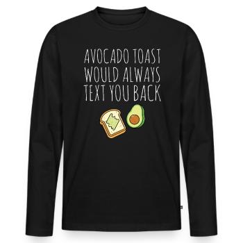 Avocado - Männer Premium Bio Langarmshirt - Schwarz - Vorne - Nico (187cm)
