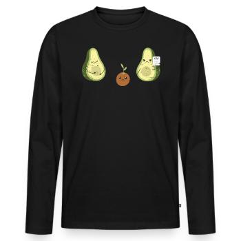 Avocado - Männer Premium Bio Langarmshirt - Schwarz - Vorne - Nico (187cm)
