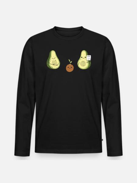 Avocado - Men's Premium Organic Long Sleeve Shirt - black