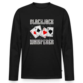 Black Jack Blackjack Kartenspiel Casino Geschenk - Männer Premium Bio Langarmshirt - Schwarz - Vorne - Nico (187cm)