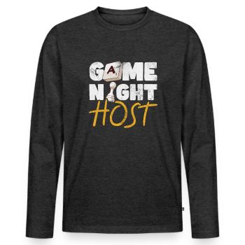 Board game - Men's Premium Organic Long Sleeve Shirt - heather anthracite - Front - Nico (187cm)