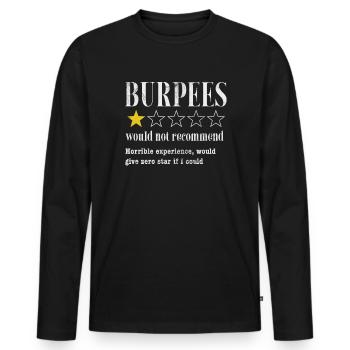 Burpees - Männer Premium Bio Langarmshirt - Schwarz - Vorne - Nico (187cm)