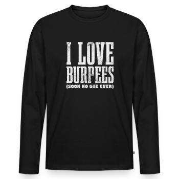 Burpees - Männer Premium Bio Langarmshirt - Schwarz - Vorne - Nico (187cm)