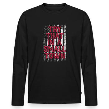 Pays - T-shirt manches longues Premium bio Homme - noir - Devant - Nico (187cm)