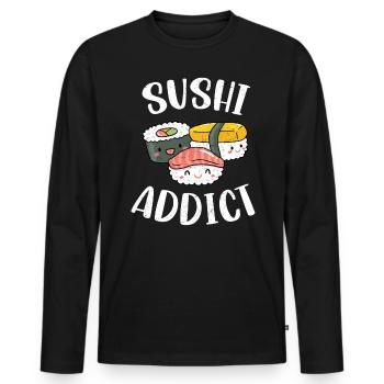 Sushi - Männer Premium Bio Langarmshirt - Schwarz - Vorne - Nico (187cm)
