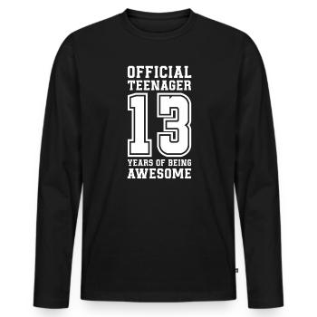 Teen Teen Teen Teens Teeny Gift - Men's Premium Organic Long Sleeve Shirt - black - Front - Nico (187cm)