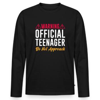 Teen Teen Teen Teens Teeny Gift - Men's Premium Organic Long Sleeve Shirt - black - Front - Nico (187cm)