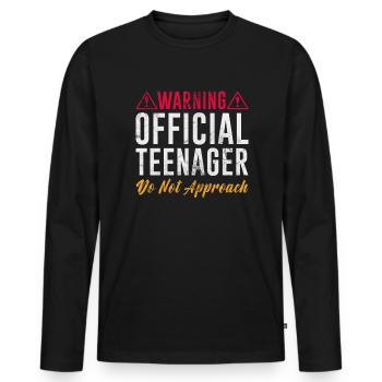 Adolescent - T-shirt manches longues Premium bio Homme - noir - Devant - Nico (187cm)