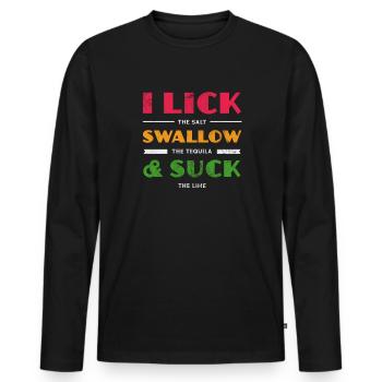 Tequila - Men's Premium Organic Long Sleeve Shirt - black - Front - Nico (187cm)