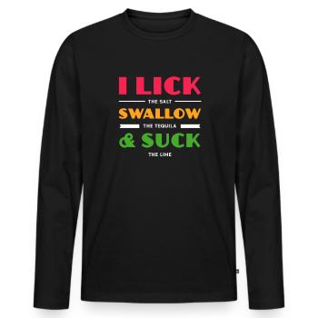 Tequila Sunrise Booze Party Mexique Cadeau - T-shirt manches longues Premium bio Homme - noir - Devant - Nico (187cm)