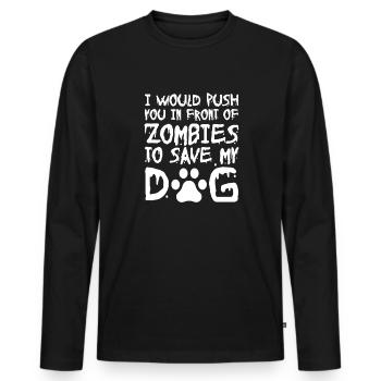 Zombie Zombie Hunter Zombie Apocalypse Cadeau - T-shirt manches longues Premium bio Homme - noir - Devant - Nico (187cm)