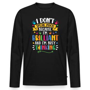 Autism Awareness Day Autistic Gift - Men's Premium Organic Long Sleeve Shirt - black - Front - Nico (187cm)