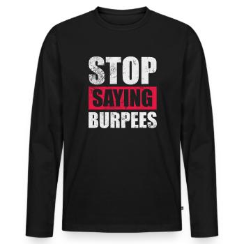 Burpees - Männer Premium Bio Langarmshirt - Schwarz - Vorne - Nico (187cm)