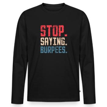 Burpees - Männer Premium Bio Langarmshirt - Schwarz - Vorne - Nico (187cm)