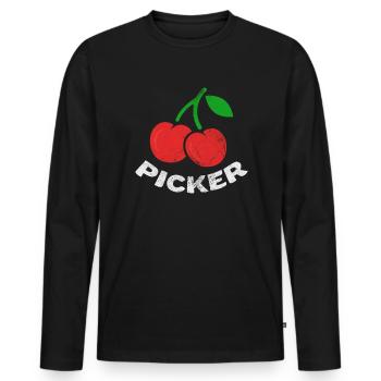 Cherry - Men's Premium Organic Long Sleeve Shirt - black - Front - Nico (187cm)