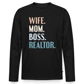 Real Estate Agent Real Estate Agent Gift - Men's Premium Organic Long Sleeve Shirt - black - Front - Nico (187cm)