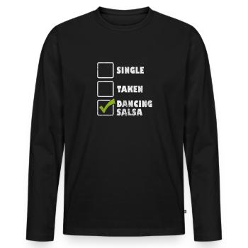Salsa - Männer Premium Bio Langarmshirt - Schwarz - Vorne - Nico (187cm)