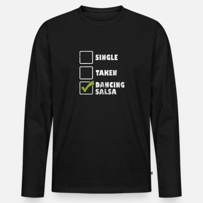 Salsa - Männer Premium Bio Langarmshirt - Schwarz