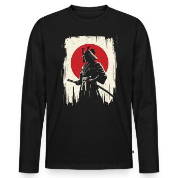 Samurai - Men's Premium Organic Long Sleeve Shirt - black - Front - Nico (187cm)