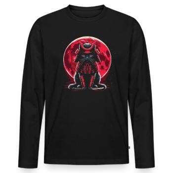 Samouraï - T-shirt manches longues Premium bio Homme - noir - Devant - Nico (187cm)