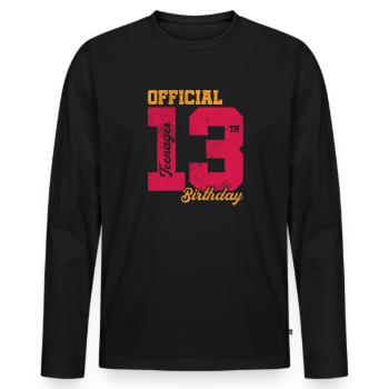 Adolescent - T-shirt manches longues Premium bio Homme - noir - Devant - Nico (187cm)