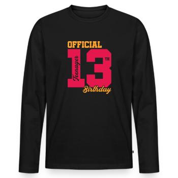 Teen Teen Teen Teens Teeny Gift - Men's Premium Organic Long Sleeve Shirt - black - Front - Nico (187cm)