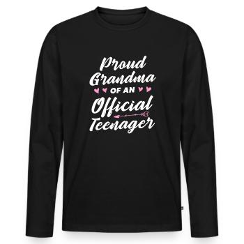 Teen Teen Teen Teens Teeny Gift - Men's Premium Organic Long Sleeve Shirt - black - Front - Nico (187cm)