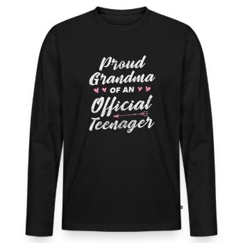 Adolescent - T-shirt manches longues Premium bio Homme - noir - Devant - Nico (187cm)