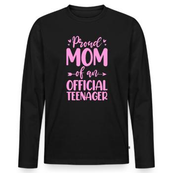 Teen Teen Teen Teens Teeny Gift - Men's Premium Organic Long Sleeve Shirt - black - Front - Nico (187cm)