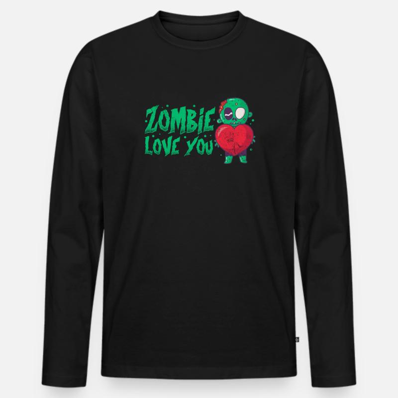 Zombie - Männer Premium Bio Langarmshirt - Schwarz