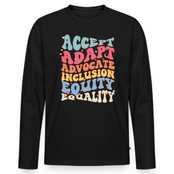 Autism Awareness Day Autistic Gift - Men's Premium Organic Long Sleeve Shirt - black - Front - Nico (187cm)