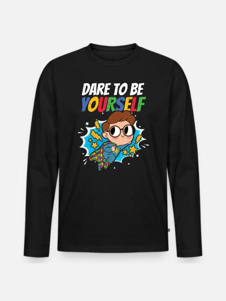 Autism - Men's Premium Organic Long Sleeve Shirt - black