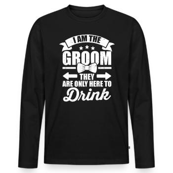 Enterrement de vie de garçon et de garçon - T-shirt manches longues Premium bio Homme - noir - Devant - Nico (187cm)