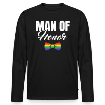 Enterrement de vie de garçon et de garçon - T-shirt manches longues Premium bio Homme - noir - Devant - Nico (187cm)