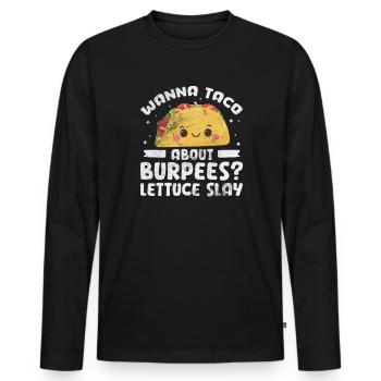 Burpees - Männer Premium Bio Langarmshirt - Schwarz - Vorne - Nico (187cm)