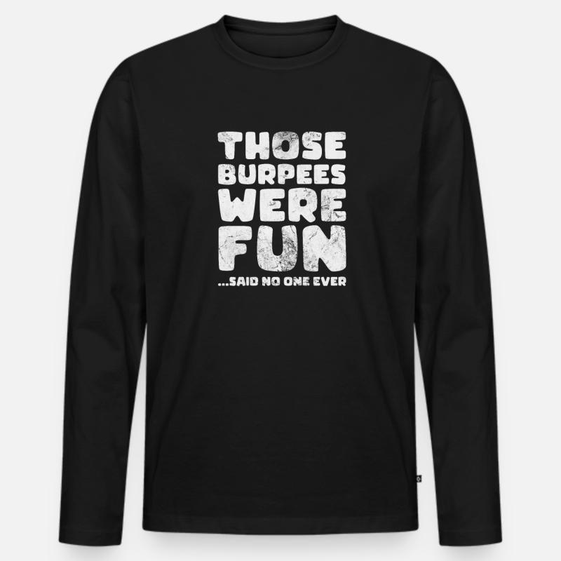 Burpees - Männer Premium Bio Langarmshirt - Schwarz