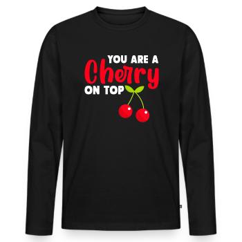 Cherry Cherry Tree Cherry Blossom Fruit Gift - Men's Premium Organic Long Sleeve Shirt - black - Front - Nico (187cm)