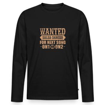 Salsa - Männer Premium Bio Langarmshirt - Schwarz - Vorne - Nico (187cm)
