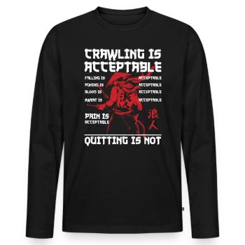 Samurai - Männer Premium Bio Langarmshirt - Schwarz - Vorne - Nico (187cm)