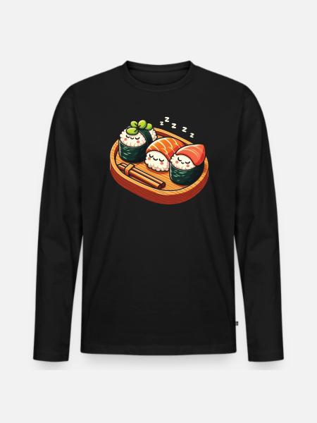 Sushi Food Japon Nigiri Cadeau - T-shirt manches longues Premium bio Homme - noir