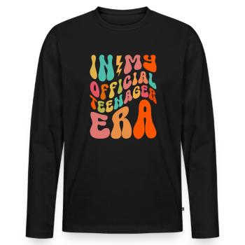 Teen Teen Teen Teens Teeny Gift - Men's Premium Organic Long Sleeve Shirt - black - Front - Nico (187cm)