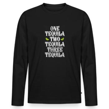 Tequila - Men's Premium Organic Long Sleeve Shirt - black - Front - Nico (187cm)
