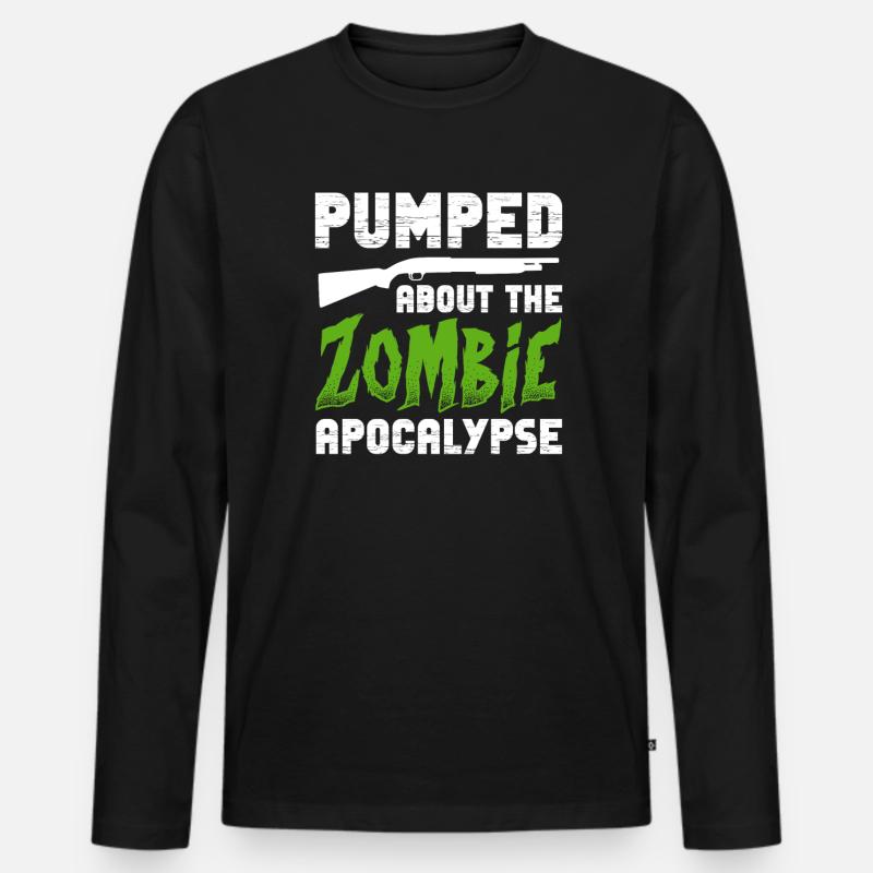 Zombie Zombie-Jäger Zombieapokalypse Geschenk - Männer Premium Bio Langarmshirt - Schwarz