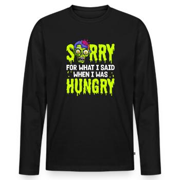 Zombie Zombie Chasseur de Zombie Apocalypse Cadeau - T-shirt manches longues Premium bio Homme - noir - Devant - Nico (187cm)