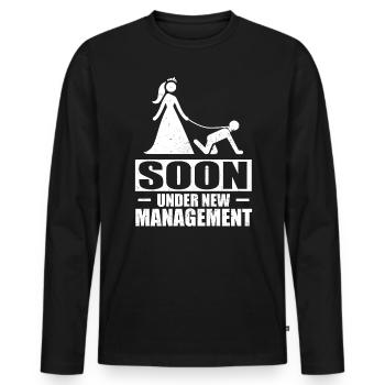Enterrement de vie de garçon et de garçon - T-shirt manches longues Premium bio Homme - noir - Devant - Nico (187cm)