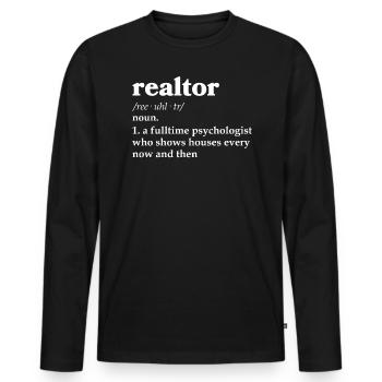 Real Estate Agent Real Estate Agent Gift - Men's Premium Organic Long Sleeve Shirt - black - Front - Nico (187cm)