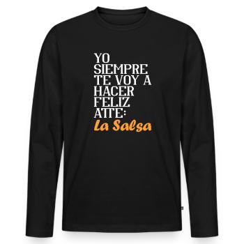 Salsa Danse Cuba Danse Danse Latino Cours Cadeau - T-shirt manches longues Premium bio Homme - noir - Devant - Nico (187cm)