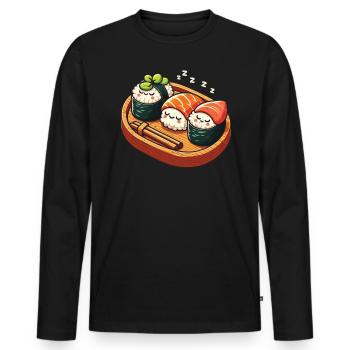 Sushi - Männer Premium Bio Langarmshirt - Schwarz - Vorne - Nico (187cm)
