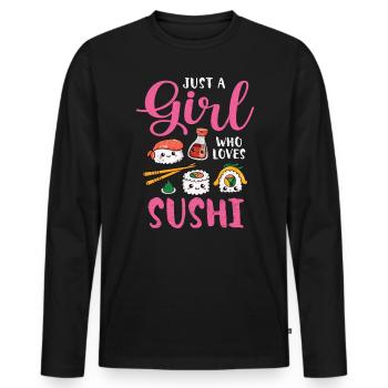 Sushi - Männer Premium Bio Langarmshirt - Schwarz - Vorne - Nico (187cm)